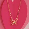 Whimsical Wings 14 KT Yellow Gold Necklace,,hi-res view 1