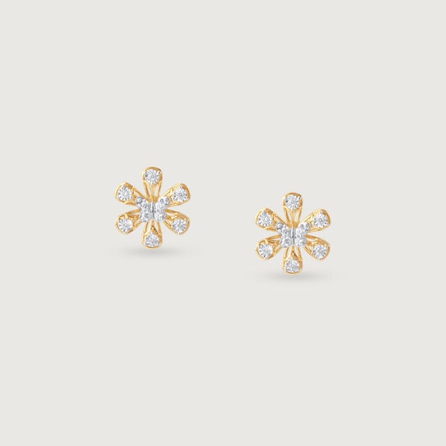 Floral Flutter Diamond Stud Earrings,,hi-res image number null
