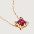 Scarlet Blooms Ruby & Diamond 14KT Pendant,,hi-res view 3