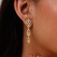Twirling Grace Diamond Drop Earrings,,hi-res view 2