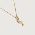 Whispering Gale 14 Kt Gold & Diamond Pendant with Chain,,hi-res view 4
