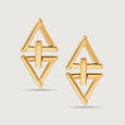 Elevated Goat Triangle Link 18 KT Drop Earrings,,hi-res view 3