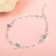 Wings Of Grace Silver Anklet,,hi-res view 1