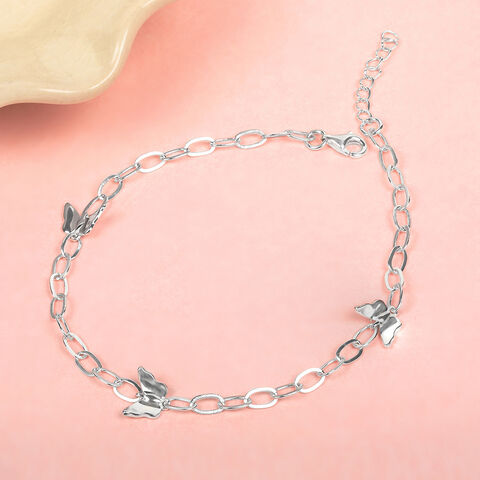 Wings Of Grace Silver Anklet