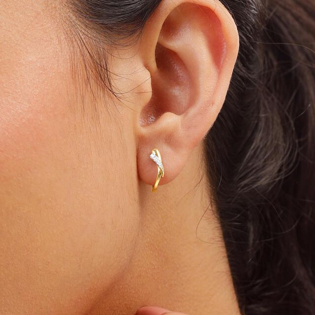 Delicate Filigree Diamond Hoop Earrings,,hi-res image number null