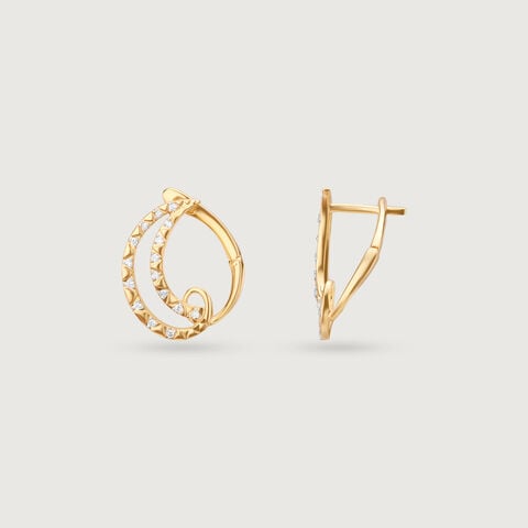 Sunflare Orbit Diamond Hoop Earrings