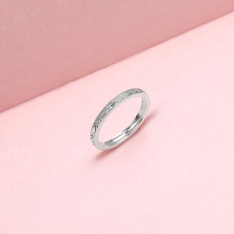 Engraved Accent Silver Finger Ring