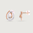 Classic Rose Gold & Diamond Studs Earrings,,hi-res view 4