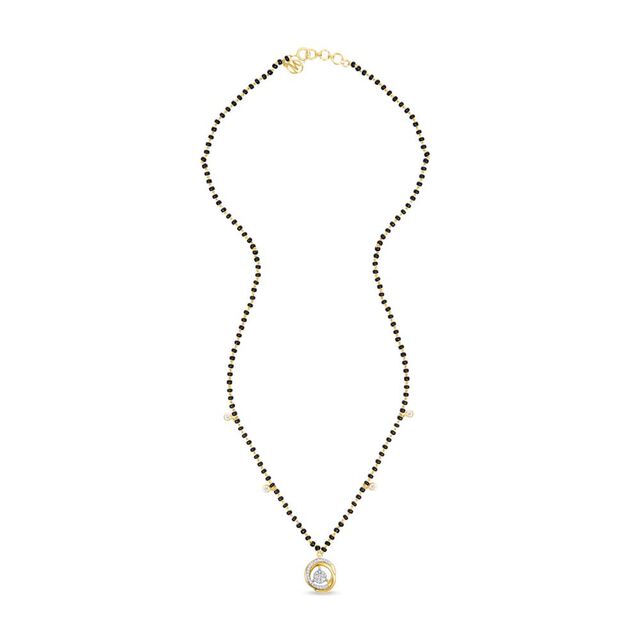 14kt Yellow Gold Interlaced and Diamond Mangalsutra,,hi-res image number null