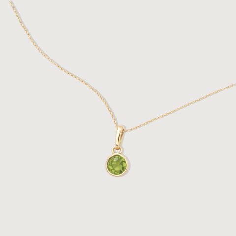 Fresh Light Peridot Gold Pendant