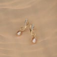 Paisley Cascade 14KT Diamond & Pearl Drop Earrings,,hi-res view 1