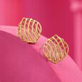 Bold Mesh Gold Stud Earrings,,hi-res view 1