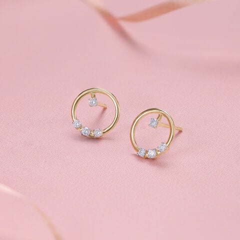 Twinkling Loop Diamond Earrings
