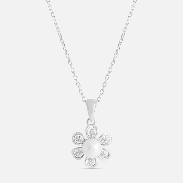 Petal Glow Silver Pendant & Chain,,hi-res image number null