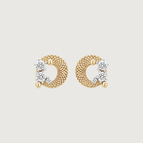Textured Orbit Diamond Stud Earrings