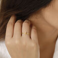 Letter I 14KT Yellow Gold Initial Ring,,hi-res view 2