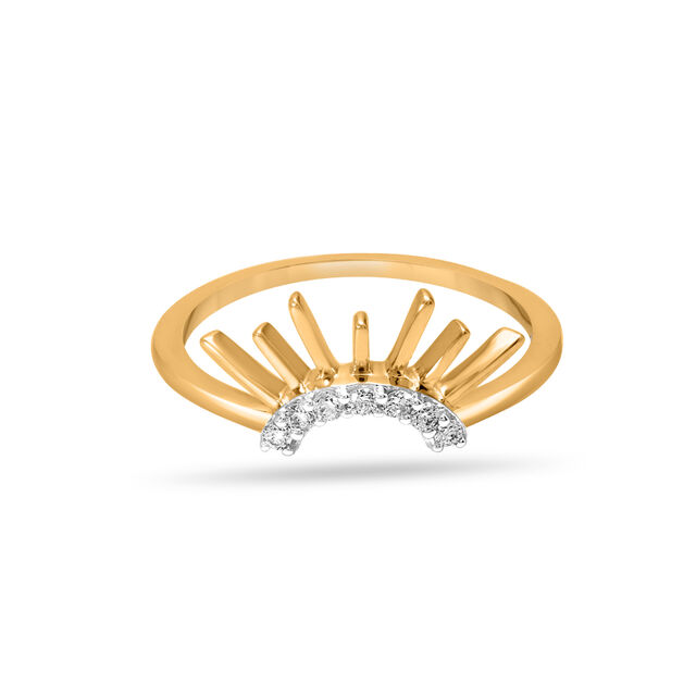 14KT Yellow And White Gold Detachable Rising Sun Diamond Ring,,hi-res view 4