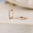 Gleaming Elegance Gold & Diamond Hoop Earrings,,hi-res view 1