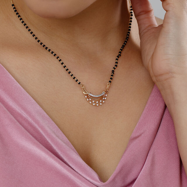 Layered Grace Gold and Diamond Mangalsutra,,hi-res image number null