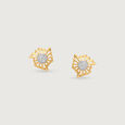 Sunburst Radiance Diamond Stud Earrings,,hi-res view 3