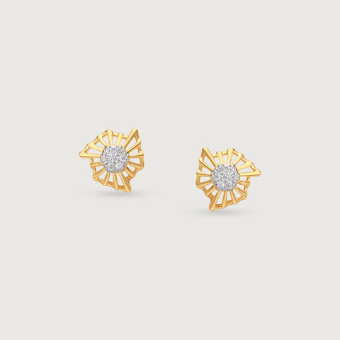 Sunburst Radiance Diamond Stud Earrings