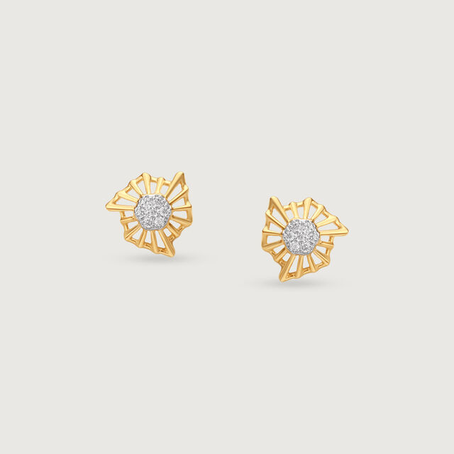 Sunburst Radiance Diamond Stud Earrings,,hi-res image number null