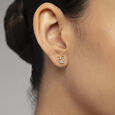 Heart Glow Gold & Diamond Stud Earrings,,hi-res view 2