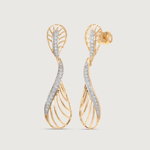 Lustrous Line Diamond Drop Earrings