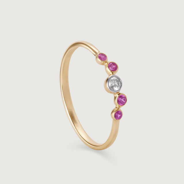 Pink Sapphire Sonata 14KT Gold & Diamond Ring,,hi-res image number null