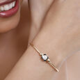18 KT Yellow Gold Abstract Glimmer Diamond Bangle,,hi-res view 3