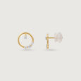 Twinkling Loop Diamond Earrings,,hi-res view 4