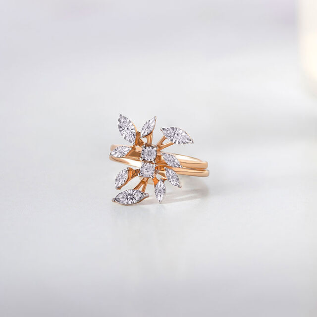 Leaf Whisper Gold and Diamond Finger Ring,,hi-res image number null