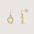 Twisted Elegance 14KT Gold & Diamond Drop Earrings,,hi-res view 4