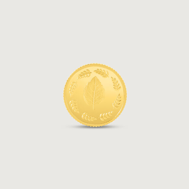 10 gm 24 Karat Tulsi Leaf Gold Coin (9999 Purity),,hi-res image number null