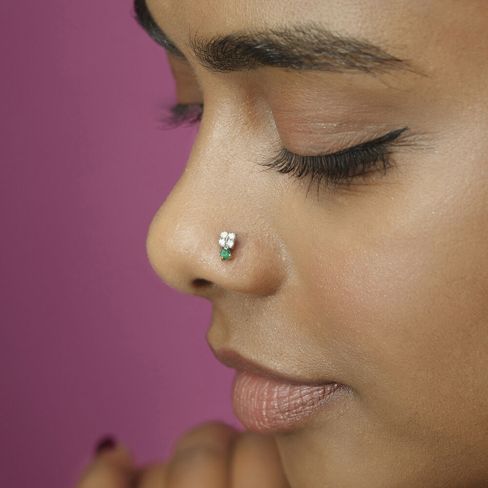 Nose Pins Shop Trendy Gold Diamond Nose Pins for Women Mia By Tanishq