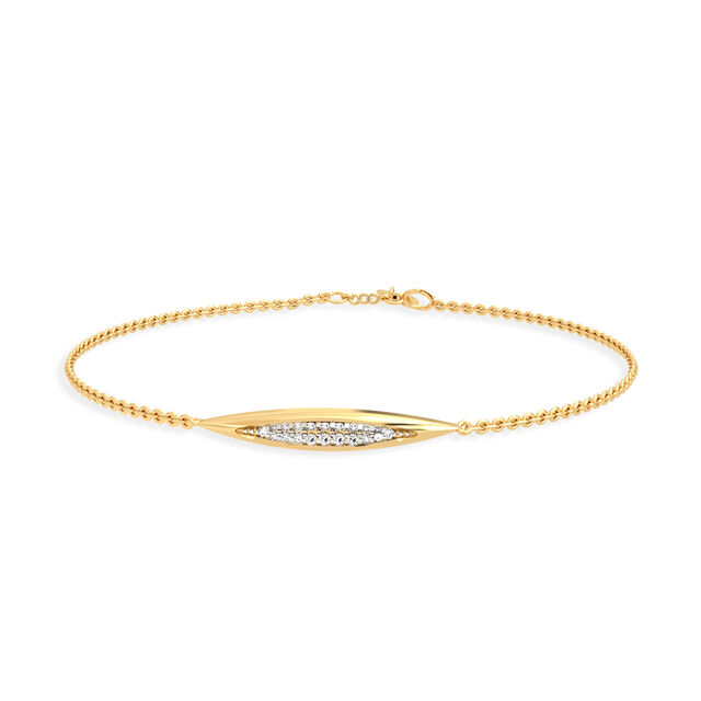 Leaf Blade Yellow Gold Bracelet,,hi-res view 1