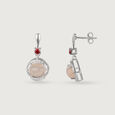 Peach Chalcedony Silver Drop Earrings for Women,,hi-res view 3