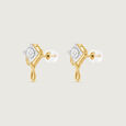 Fluid Frame Diamond Stud Earrings,,hi-res view 2