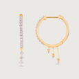 Dangle Chic Gold & Diamond Hoop Earrings,,hi-res view 4