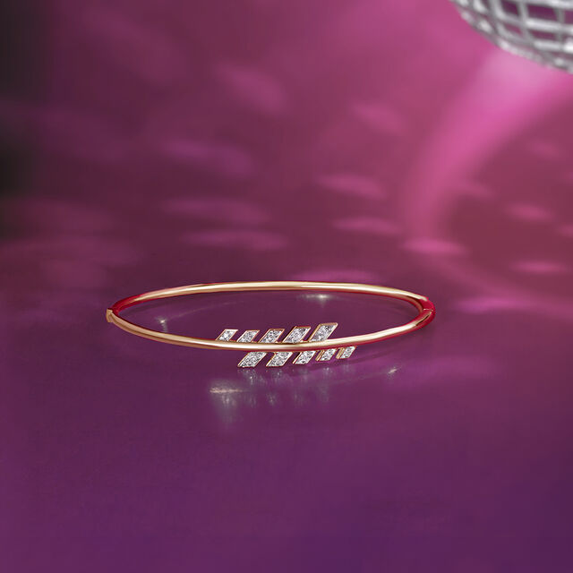 Strobe Rhythm Gold & Diamond Bangle,,hi-res image number null