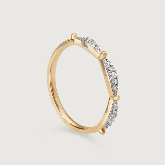Mystic Curvature 14KT Gold & Diamond Finger Ring,,hi-res image number null