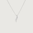 Delicate Leaf Drop Silver Necklace,,hi-res view 3