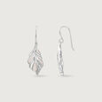 Ethereal Leaf Silver Hoop Earrings,,hi-res view 5