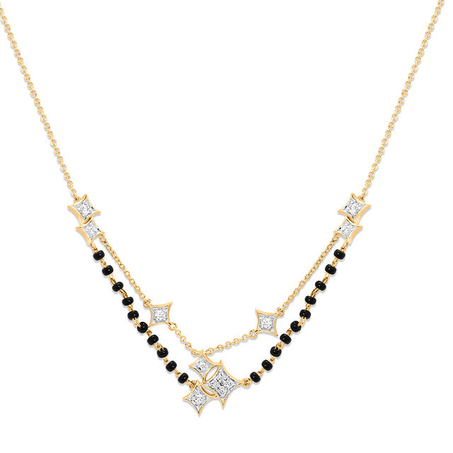 14 KT Yellow Gold Stardust Diamond Mangalsutra,,hi-res image number null