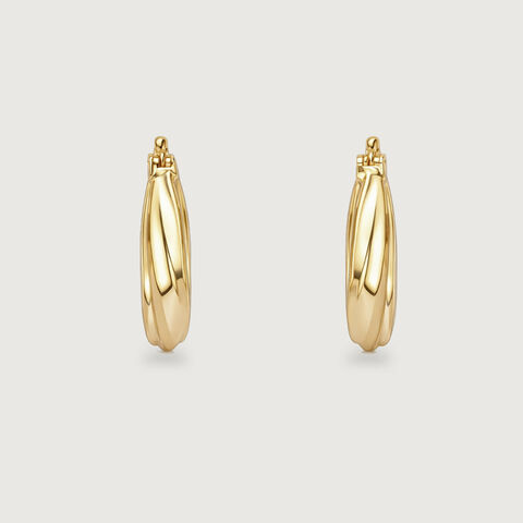Twisted Oval Gold Hoop Earrings