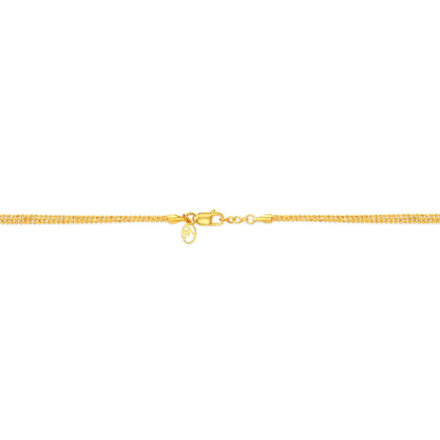 18KT Yellow Gold Textured Flat Gold Chain,,hi-res view 2