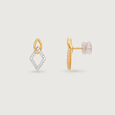Minimalist Charm Gold & Diamond Drop Stud Earrings,,hi-res view 4