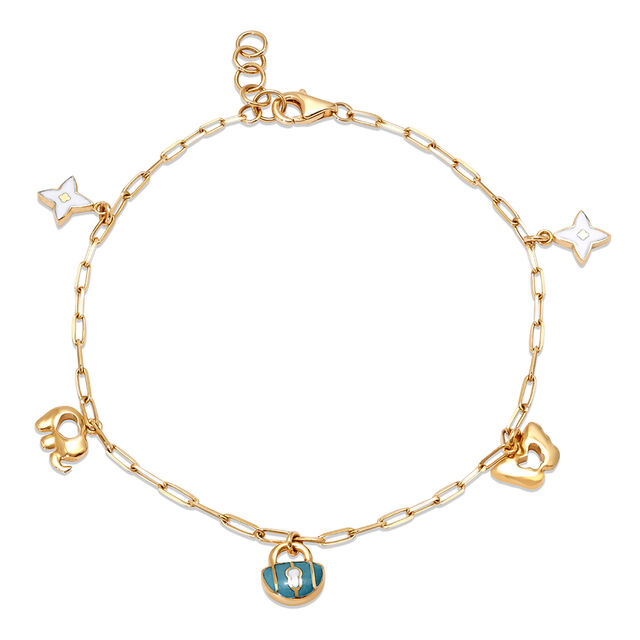 18KT Charming Aurora Ensemble Yellow Gold Bracelet,,hi-res image number null