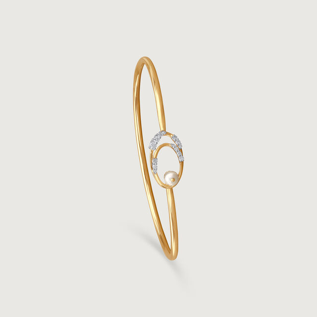 Twirl Shine Pearl & Diamond Bangle,,hi-res image number null