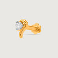 14KT Yellow Gold Diamond Nose Pin,,hi-res view 3